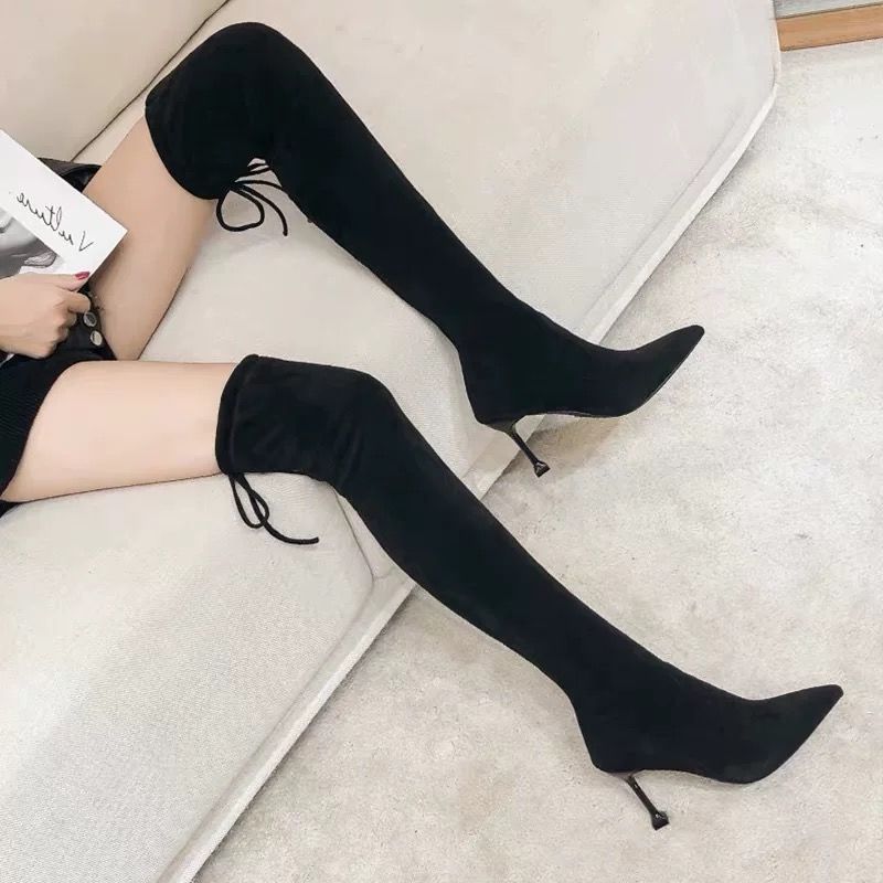 Damen Stiletto Absatz Spitz High Heels